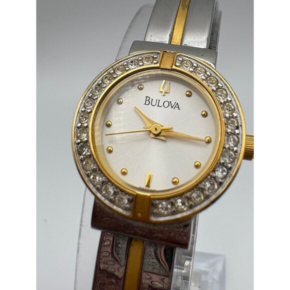 Bulova C999276 Two-Tone Crystal Jewelry Watch - Bangle Bracelet main image 5